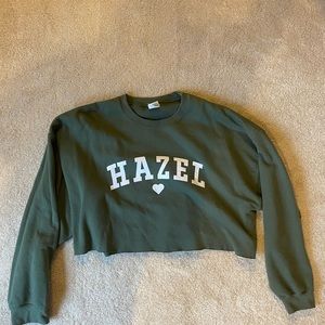 Hazel Boutique Green Cropped Crewneck